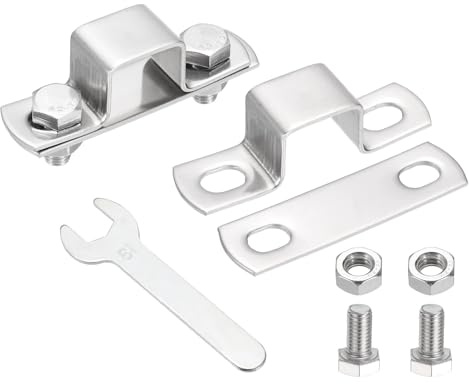 QUARKZMAN 2 Piezas Abrazadera En Forma De U Para Tubo Cuadrado 20x20mm Soporte En Forma De U De Acero Inoxidable 304 Abrazadera De Correa Cuadrada Con Placa De Pernos Tuercas Y Llave
