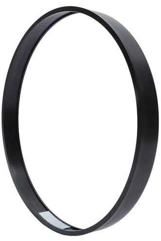 NIYANGLE Schwarzer Metall Bilderrahmen Rund Gebürsteter Aluminiumrahmen 28mm Profil 40cm Durchmesser Fotorahmen für Büro und Wohnzimmer