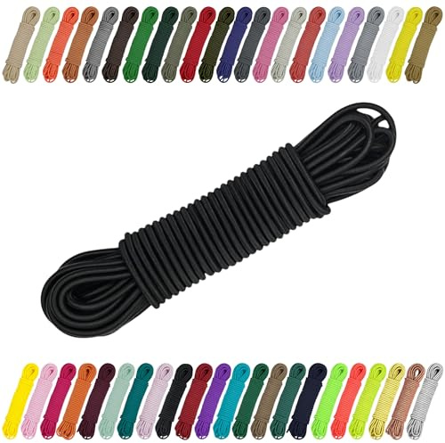 CARTONARE Gummisnöre 2 mm 3 mm elastiskt snöre för sömnad, hantverk och utomhus – runt gummi, expanderrep, gummiband (580) svart, 2 mm x 10 m