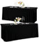 HBBMAGIC 2 Stücke Schwarz Spandex Rechteckig Tischdecke für 1.8m Rechteck Tische Dehnbare 3-Wege Schwarz Tischdecke für Vendor Display Birhtday Party Hochzeitsempfang