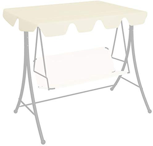 ShCuShan Ersatzdach für Hollywoodschaukel Creme 150/130x70/105 cm Outdoor Kinderspielplatz Schaukel Baldachin Dachplane