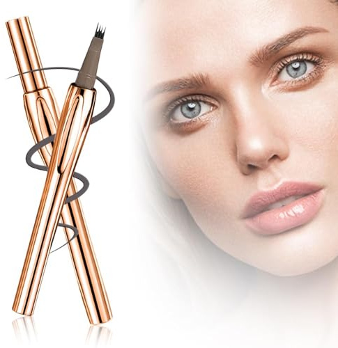 Crayon Sourcil, Teinture Sourcil, Eyebrow Pen Microblading Avec Applicateur à Pointe Micro-Fourche - Crée Des Sourcils D'apparence Naturelle Sans Effort (# SOFT GRAY BLACK)