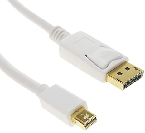 BeMatik - Cable Displayport a Mini Displayport 4K FullHD para audio y vídeo digital 3 metros blanco