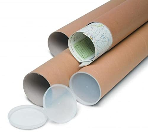 Niik 10 tubi di in cartone 100 x 7 cm resistenti per da spedizione con tappi in plastica disegni fogli poster stampe A0 A1 spedizioni