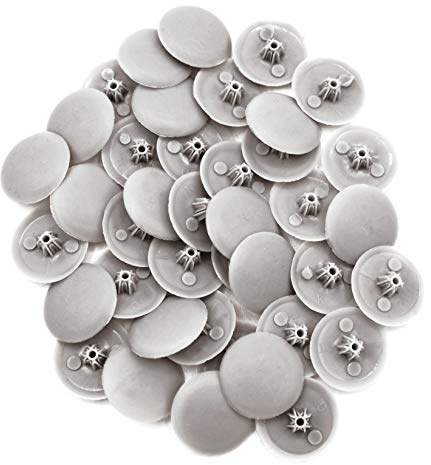 Snap-On Bifix Cover Caps to Use with Phillips Ph2 & Pozidrive Pz2 Pozi Screws - Pack of 50 Biffix Covers : Fog Grey