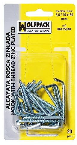 Alcayatas Rosca Zincada 4,0 / 20x80 mm. (Blister 15 Piezas)
