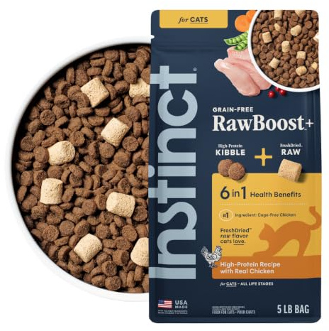 Instinct Raw Boost, Natural Dry Cat Food with Freeze Dried Pieces, High Protein, Grain Free Recipe - Real Chicken, 5 lb. Bag