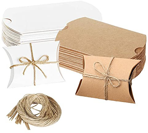 Hayaww 30 Pcs Klein Geschenkschachtel Kraftpapier TüTen Geschenkbox Mini Vintage Kraftpapier PapiertüTen Kissenschachtel FüR Bonbons,Gastgeschenke Hochzeit,Geburtstag Party,Erntedank,Weihnachten
