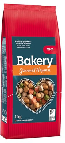 MERA Bakery Gourmet Happen (1kg), Hundeleckerli für Training oder als Snack, Leckereien für Hunde aus natürlichen Zutaten, schonend gebackene Hundekekse