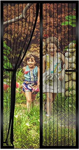 Magnetic Fly Screen Door 110 * 220cm, Heavy Duty Bug Mesh Curtain with Powerful Magnets,Keep Bugs Out Lets Fresh Air in