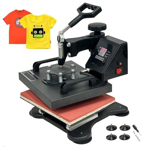 12x10In Heat Press machine 30x25cm Transferpresse Hitzepresse Heißpresse Maschine 360 Grad Drehung Mulitifunktional Textilpresse für T-Shirts Kissen Tasche Mauspads