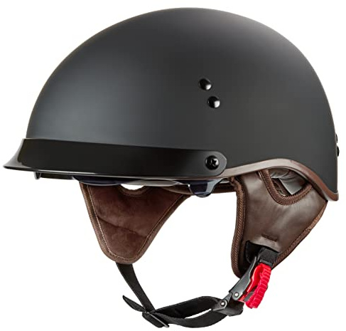 Rapido Half Helmet Motorcycle Open Face Sun Visor Quick Release Buckle DOT Approved Cycling Motocross Suits Men Women (Large)