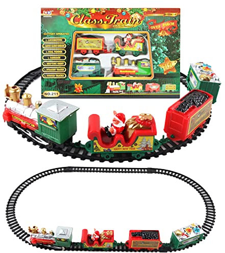 Christmas Train Set, Christmas Tree Train Set Around the Tree, Electric Train Sets for Kids, Battery Powered Toy Train Set Gifts, Train Set Under Christmas Tree For Preschool Kids Ages 3 Years And Up