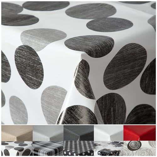 Wachstuchtischdecke Tischdecke abwaschbar PVC Plastik-Tischdecken RUND OVAL ECKIG Rechteckig Outdoor Wachs Gartentischdecke (Balls, 140cm Rund)