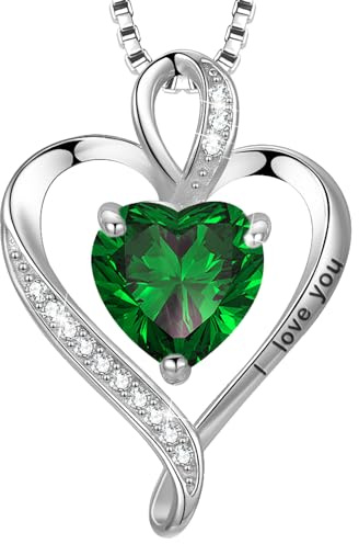 LAVUMO Herz Kette Damen I love you Halskette Schmuck Geschenke für Frauen | Silber 925 Echt/Messing Kette Geschenk Freundin MaMa an Geburtstags Valentinstag Muttertag Mit Rose Geschenkbox
