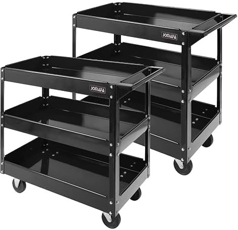 Juego 2 CARROS DE 3 BANDEJAS CON RUEDAS. CARRO DE TALLER PROFESIONAL