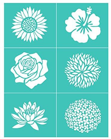 Blumen und Pflanzen Siebdruck-Schablone, wiederverwendbar, selbstklebend, Siebdruck, für Dekor/Druck auf Holz/Stoff/Wand/Tasse/Teller/Glas/Papier, Weihnachtsdekorationsmuster für Zuhause (21,6 x 27,9