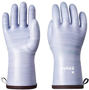 Wahoo Gants Cuisine Silicone Liquide 12 Pouces Anti-Chaleur, Violet, M/8