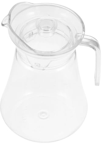Acryl Safttopf 1, 5l Durchsichtiger Getränkekrug für Erntedankfest | Deckel, Kalt und Heiß Beständig, für Partys, Pools, Kühlschrank, Limonade und Milch