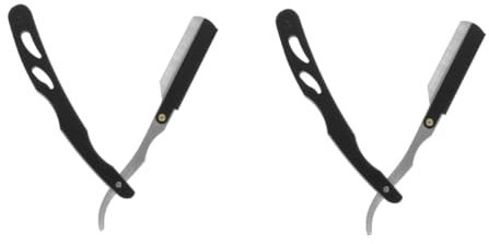 minkissy 2stücke Vintage Rasiermesser Mit Komfortablem Griff Handliches Werkzeug Für Männer Zur Gesichts Und Körperhaarenentfernung Für Zuhause Oder Unterwegs