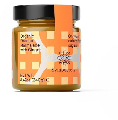 Mermelada de naranja orgánica con jengibre de Symbeeosis - Digestiva, natural, sin azúcar, sin aromas artificiales, sabor picante