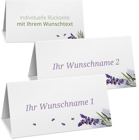 Einladungskarten Manufaktur Hamburg 10 PERSONALISIERTE Tischkarten mit verschiedenen Gäste-Namen | Kärtchen zur Hochzeit Geburtstag Kommunion Konfirmation Taufe Namenskarte Platzkarte Design 18