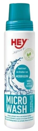 RL24 Hey-Sport - Micro-Wash | Mikrofaser-Waschmittel für Funktionskleidung & Fleece | textil- & farbschonendes Sport-Waschmittel | reinigt porentief | flüssiges Outdoor-Waschmittel | 1 x 250 ml