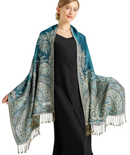 vimate Paisley Pashmina Schal Wrap Stola Soft Silky Jacquard Pashminas Wrap für Abendkleid Reisen Shawl