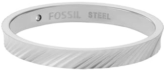 Fossil Damen-Edelstahlband Ringe, 7, Wolkensilber