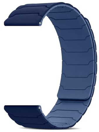 CiimWaa klockrem 18 mm/20 mm/22 mm, bärbart silikon starkt magnetiskt band snabbfrigörande, vattentät klockrem kompatibel med Huawei/Garmin/Ticwatch för sport, 18mm