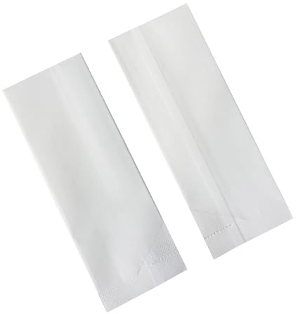WACCOMT Pack 100 stycken kraftpapper varmförseglad mylarfolie vakuumpåse aluminiumfolie platta fickor med rivskåra för livsmedel provförpackning (vit, 5,5 x 15 cm (2,2 x 5,9 tum))