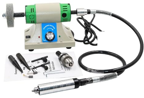 Affilatrice per pietre preziose, Gemstone Kit di lucidatura 1000 0RPM. Banco da tavola del mulino del mazzetto della macinata del mazzarminatore della rubrica di lucidatrice multifunzione 350W per il
