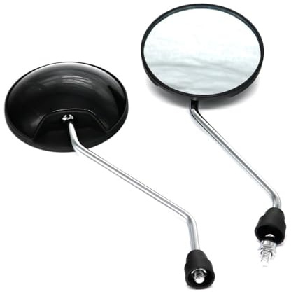 Retrovisores Moto Espejos Retrovisores Para Motocicleta, Espejo Lateral Universal Para Ciclomotor, Redondo En El Sentido Las Agujas Reloj, 8mm, 360 Grados, Mango Convexo, Espejos Finales