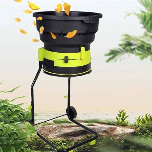 Broyeur de feuilles électrique et composteur, broyeur de feuilles sans lame haute puissance 2 500W pour un rapport de réduction de 17:1, 8 000 tr/min, paillage maximal jusqu'à 55 gallons 30mxpowercord