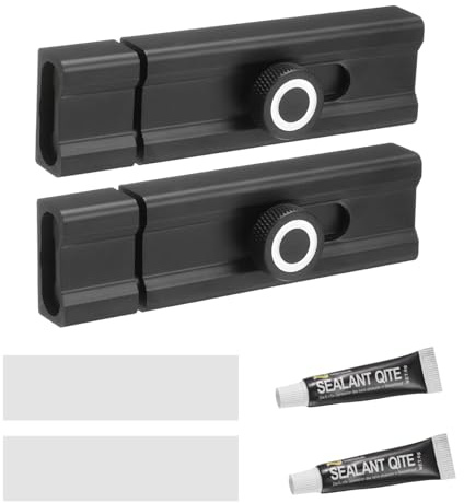 PATIKIL Slide Barrel Bolt Latch Lock 100mm, 2Pcs Aluminum Alloy Keyless Security Slide Latch Door Deadbolt Lock for Flush or Recessed Door Cabinet Bedroom Door Prevent Going Out, Black