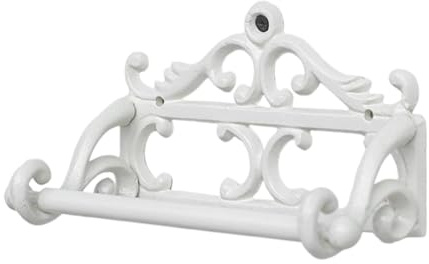 Amagogo Porte-Rouleau de Papier Toilette en Fer, rétro Vintage, Support Mural pour Papier Toilette, Porte-Serviettes, décoration d'intérieur pour, Blanc