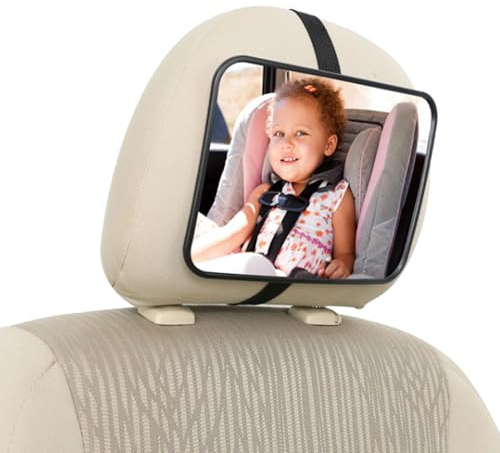 Baby Car Mirror for Back Seat, Shatterproof and Anti-Dropout Baby Car Mirror, Adjustable to See Rear Facing, Essential Safety Accessory for Infants, Kids and Pets