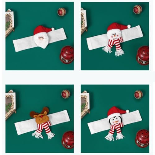 Alzapaños de cortina de felpa de Papá Noel, decoración de ventana de Navidad para el hogar, invierno, vacaciones, fiesta, ambiente cálido, paquete de 4