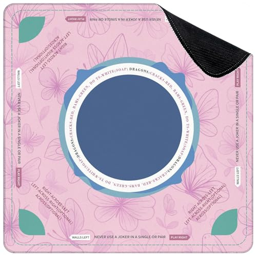 Mahjong Mat for Table Butterflies are Pink Blue Lilac Delicate line Art Clip Art Graphic 31.5 x 31.5 Suit American Mahjong Rule Non-Slip Noise-Reducing Game Mat for Poker Dominoes Hosting