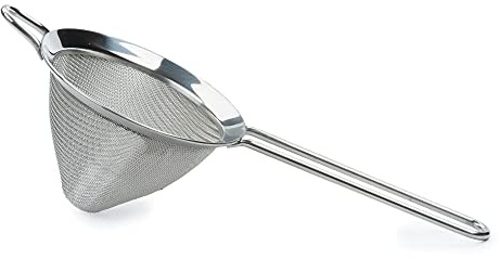 RSVP International Endurance Kitchen Collection, Stainless Steel Fine Mesh Conical Sieve/Colander, Multi-Purpose for Cooking, Baking, Loose Leaf Tea, Bar Strainer Cocktails, 4-Inch