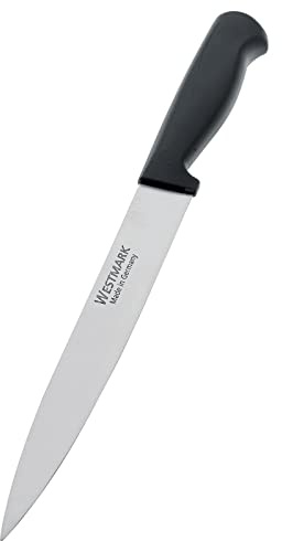Westmark Fleisch-/Küchenmesser, mit langer Klinge, Klingenlänge: 18 cm, Rostfreier Edelstahl/Kunststoff, Domesticus, Silber/Schwarz, 13542270