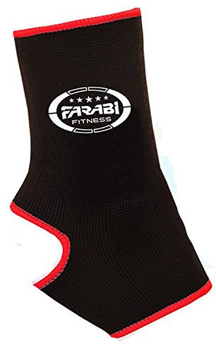 Farabi Sports Muay Thai Kick Boxing Foot Ankle Supports Pull Over (Black, S/M)