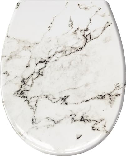 Kleine Wolke 1843901075 Marble WC-Sitz, Duroplast, Anthrazit, 37 x 45 x 5 cm