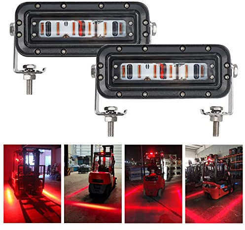 Forklift Safety Light LED Upgrade, Red Zone Danger Forklift Warning Light, Red Line Boundary Warehouse Work Lights Truck Security Indicator Lamp- 2Pack