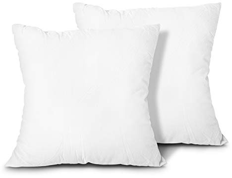 EDOW Juego de 2 Rellenos de Almohada, Almohada Ligera de poliéster Alternativo al plumón, cojín para sofá, Relleno de Funda, Lavable a máquina (Blanco, 66 x 66 cm)