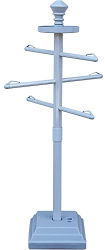 SWIMLINE HYDROTOOLS 89033 Premium Free Standing Poolside Valet Towel Rack Adjustable With Water Weighted Base Three Arms Secure Clips For Outdoors & Indoors Pool Patio Poolside Holder Drying Stand