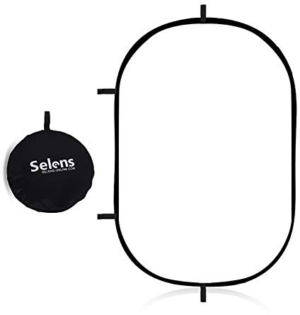 Selens 100x150cm Fotografie Diffusor Reflector Faltbarer Weiche Pop Up Diffuser Weiß für Studio Porträt Produkt Fotografie Video Outdoor Fotostudio Videoaufnahme Hintergrund mit Tragetasche