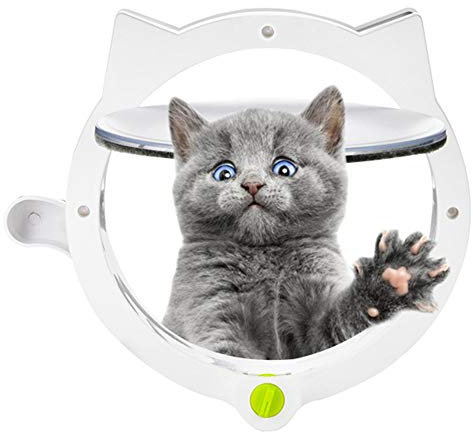 Katzenklappe Katzentür, Kötzchen Hunde Katzenklappe Haustiere rein/Raus frei drehen Innenraum Katzentür für Innentür Winddicht Leise Katzentür für Katzen Welpen