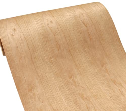Aibote Hoja de chapa de madera de cerezo natural (60 x 250 cm), hojas de restauración de muebles para el hogar, hotel, mesa, muebles de cocina (grado AAA) (corte plano)