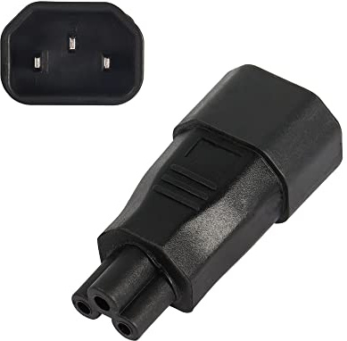 YAODHAOD IEC 320 C14 to C5 AC Adapter - 10A 125V 2.5A 250V 3-Pole Male to Mickey Mouse 3-Pole Female Power Adapter Converter